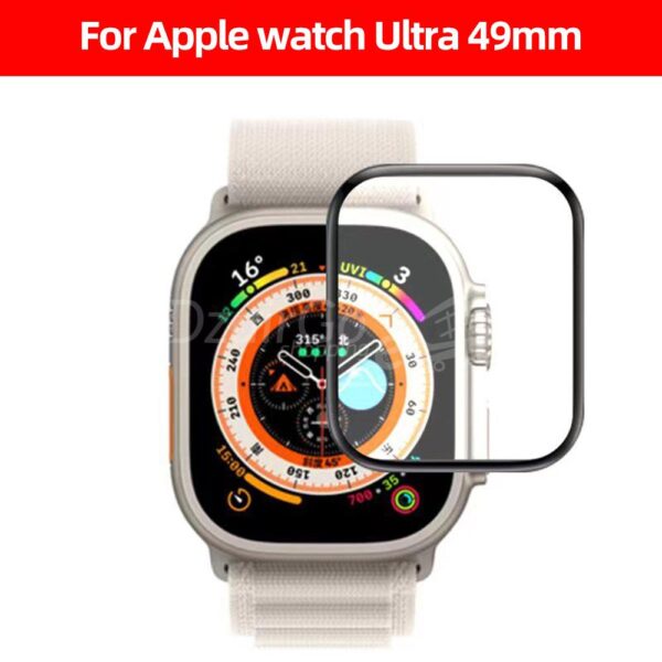 Verre trempé en céramique pour iwatch apple watch 49mm courbé curved souple film de protection d'écran incassable film montre intelligente smart watch 49 مم. ساعة ذكية/ساعة متصلة