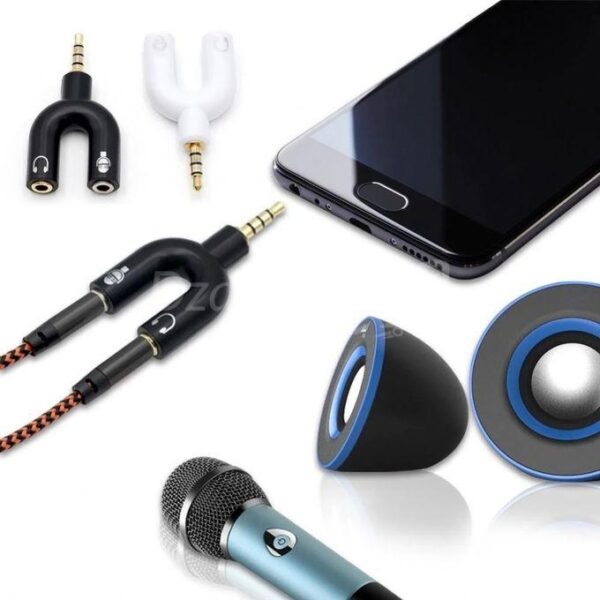 Adaptateur séparateur Audio AUX 3.5mm 4p vers AUX 3p Microphone et casque