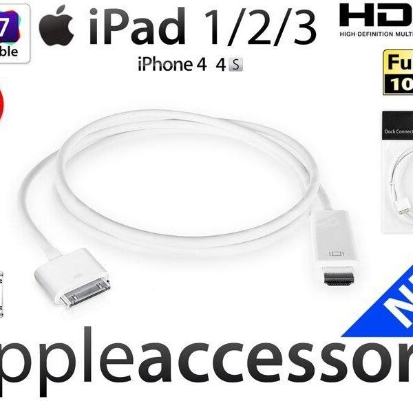 Câble Adaptateur AV numérique Adaptateur HDMI Apple iPad iPhone 1,8 m