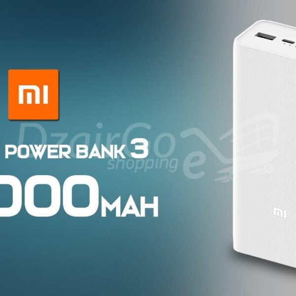 بنك الطاقة Xiaomi Mi بسعة 30000 مللي أمبير 3 شاحن رابيد أصلي من شركة XIAOMI بقوة 18 وات