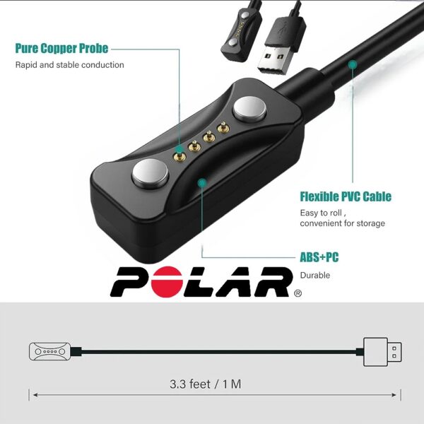 chargeur magnétique Polar Pacer Pro, montre intelligente pour. smartwatch /montre connectée