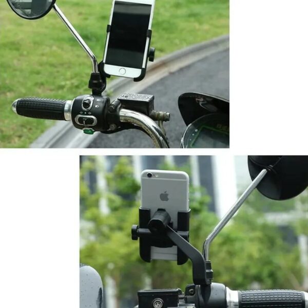 Support de téléphone portable en alliage métallique pour rétroviseur de moto et velo à 360 ° très solide