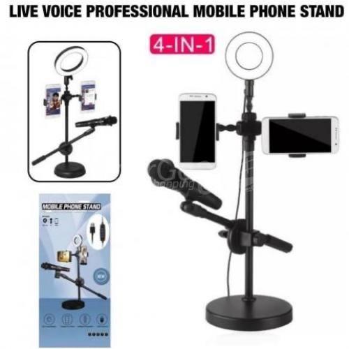 support de téléphone portable de voix en direct avec la lumière d'anneau de 16 cm 3 mode ring light