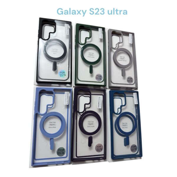 S23ultra Coque de téléphone de luxe transparente pour Magsafe, étui de Charge magnétique sans fil pour Samsung galaxy s23 ultra 5g 6 couleurs